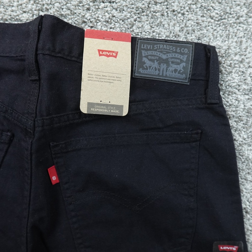 NEW Levis Jeans Womens 28 Dark Black Denim Pants Middy Straight Mid Rise Cotton